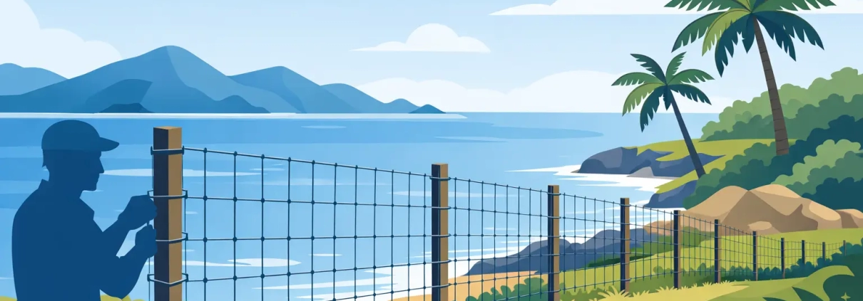 Wire Fence Installation Built for Island Land