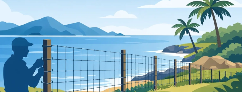 Wire Fence Installation Built for Island Land