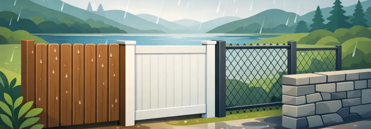 Best Fence Materials for Wet Climates Compared