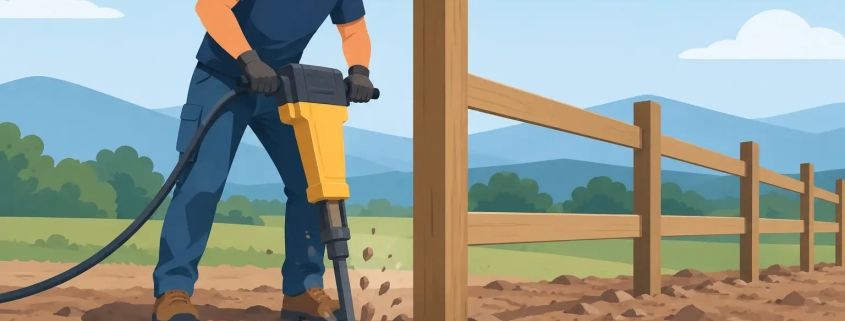 Jackhammer Fence Post Installation on Tough Ground